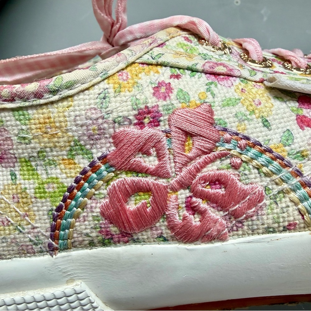 LoveShackFancy x Superga Floral Canvas Sneakers with Pink Accents - Picture 7 of 11
